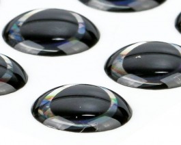 Ultra 3D Epoxy Eyes, Black/Silver, 6 mm